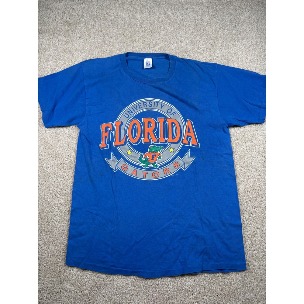 Vintage Logo 7 University of Florida Gators T-Shirt Blue XL Albert Mascot Tee